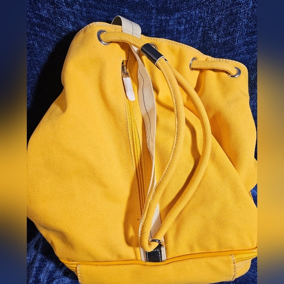 DvF Diane vonFurstenberg Yellow Canvas Convertible Bag Backpack - Picture 8 of 14